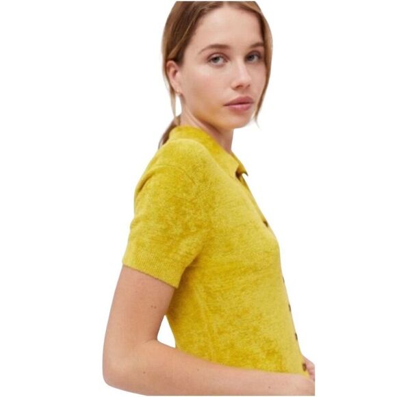 Urban Outfitters Adeline V Neck Cardigan Short Sleeve Button Down Sweater Small - Picture 4 of 10